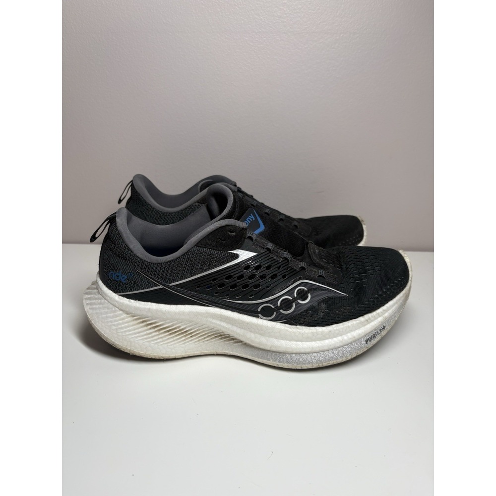 Saucony Ride 17 Womens Shoes Black Running Walking Sneaker S10924-100 - Size 7